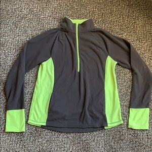 Grey and Neon Green Fleece